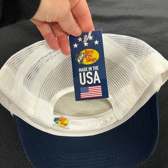 Bass Pro Shops Blue and White Trucker Hat with Patriotic Design - Picture 2 of 2